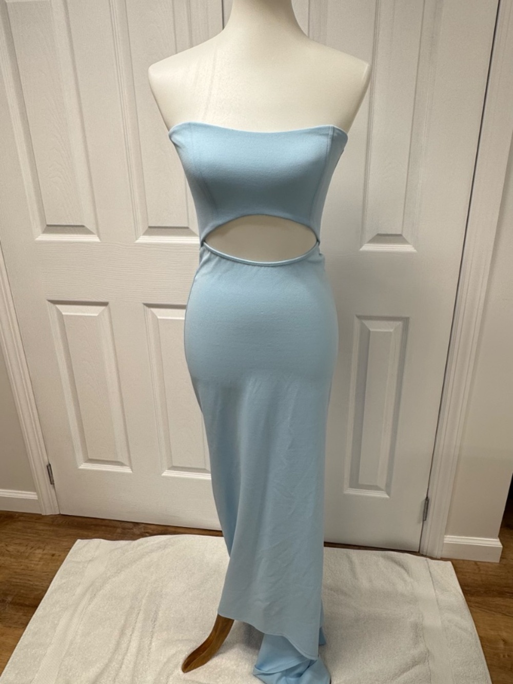 Lucy in the Sky Light Blue Strapless‎ Maxi Dress - Size S - NEW Without Tags.